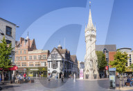 Victorian Haymarket Memorial Clock Tower Leicester city centre Leicestershire East Midlands England UK GB EU Europe