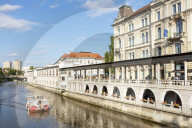 PleÄnik's Arcades arches of the central covered Market by the Ljubljanica river Ljubljana Slovenia EU Europe