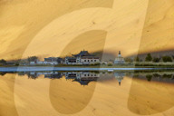 China, Inner Mongolia, Badain Jaran desert, Gobi desert, Mongol monastery of Badain Jilin