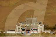 China, Inner Mongolia, Badain Jaran desert, Gobi desert, Mongol monastery of Badain Jilin