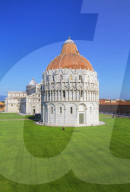 Baptistery and Cathedral view, Campo dei Miracoli, Pisa, Tuscany, Italy, Europe