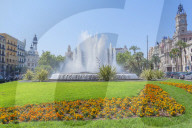 Ayuntamiento Square and townhall, Valencia, Comunidad Autonoma de Valencia, Spain