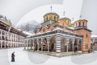 Europe, Bulgaria, a priest at the Church of the Nativity of the Virgin Mother at Rila Monastery, Unesco site