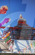 Asia, Japan, Tokyo, Roppongi, Tokyo Tower, Koi nobori kites