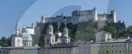 Rooftops, Cathedral twin towers, Citadel Castle, Salzburg, Austria, Europe, EU