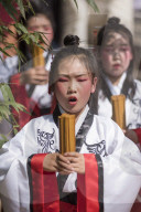 Zhangqian Memorial Hall, ceremony offering sacrifices to Zhangqian, Chenggu, Shaanxi Province, China, Asia