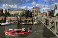 Fubganger Bridge, HafenCity, Hamburg, Germany, Europe