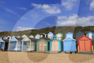 Beach huts, Milford on Sea, Hampshire, England, United Kingdom