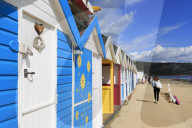 Beach huts, Swanage Town, Isle of Purbeck, Dorset, England, United Kingdom