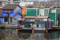 Houseboats, Fisherman's Wharf, Victoria, Vancouver Island, British Columbia, USA