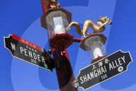 Street light in Chinatown, Vancouver City, British Columbia, Canada, USA