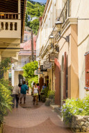Shopping district downtown Charlotte Amalie, St. Thomas, US Virgin Islands.