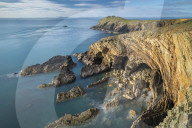 Cliff top vista from Martin‚Äôs Haven, Pembrokeshire Coast National Park, Wales, UK. Spring (March) 2019.