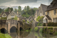 The picturesque Cotswolds village of Castle Combe, Wiltshire, England. Spring (May) 2019.