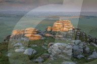 First light on Roughtor in Bodmin Moor, Cornwall, England. Spring (June) 2019.