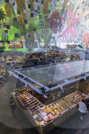 Food market inside Markthal, Rotterdam, Zuid Holland, Netherlands