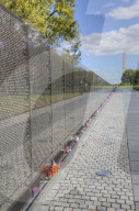 The Wall, Washington Monument (background), Vietnam Veterans Memorial, Washington D.C., USA