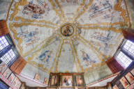 Ceiling Frescoes (16th Century), Church of Ilijah the Prophet, Museum of Wooden Architecture, Kostroma, Kostroma Oblast, Russia