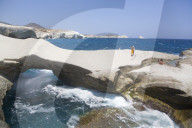 Sarakiniko Beach, Milos Island, Cyclades Group, Greece