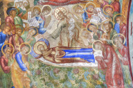 Frescoes, Holy Dormition Cathedral, The Holy Trinity St Sergius Lavra, Sergiev Posad, Golden Ring, Moscow Oblast, Russia