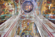 Frescoes, Holy Dormition Cathedral, The Holy Trinity St Sergius Lavra, Sergiev Posad, Golden Ring, Moscow Oblast, Russia