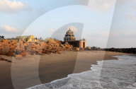 Hindu temple to Ganesh built on the rocky coast overlooking the Bay of Bengal at Tranquebar, Tamil Nadu