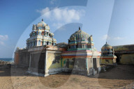 Hindu temple to Ganesh built on the rocky coast overlooking the Bay of Bengal at Tranquebar, Tamil Nadu