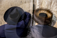 Prayers at the Western Wall during Pessah festival. Jerusalem, Israel.