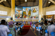 Celebration for the 20th anniversary of Radio Maria in Cristo Risorto de Hedzranawoe catholic parish church, LomÃ©, Togo.