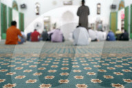 Saigon Central Mosque. Muslims praying. Salat. Ho Chi Minh City. Vietnam.