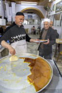 The most famous knaffieh (Palestinian cheese pastry) shop in Nablus, West Bank, Palestine.