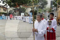 St Philip church ( Huyen Sy Church ). The feast of the Assumption of the Virgin Mary. Procession. Ho Chi Minh City. Vietnam.