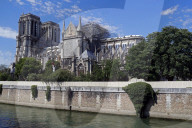 Notre Dame de Paris cathedral. After the fire. consolidation work. France.