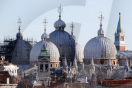 Roof of the Basilica San Marco, an example of Byzantine architecture first built in the 9th century. Venice. Italy.