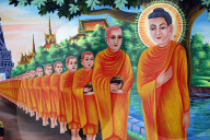 The Life of the Buddha, Siddhartha Gautama. During a visit to Rajagaha City, the Buddha went for alms-round.
