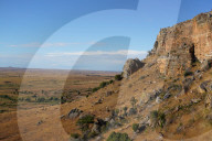 Eroded sandstone rock formations at Isalo National Park, Fianarantsoa province, Ihorombe Region, Southern Madagascar