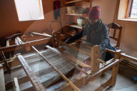 Silk weaver at work, Soatanana, Fianarantsoa province, Ihorombe Region, Southern Madagascar