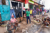 Chickens for sale at the weekly market at Behenjy, Antsirabe, Central Madagascar