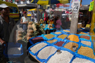 Food market close to Gare Soarano train station, Antananarivo, Madagascar