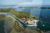 View of Venice from the helicopter, Venice Lagoon, Italy, Europe