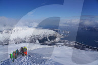 Ski touring in the Lyngen Alps, Lyngseidet, Lyngen peninsula, Troms County, Norway, Europe