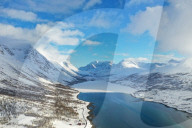 Nordlenangen, Lyngen peninsula, Troms county, Norway, Europe (drone)