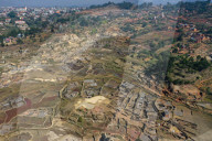 Brick making on the rice fields on the National Route RN7 between Antsirabe and Antananarivo, Ambatotapaka, Madagascar