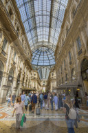 View of the interior of Galleria Vittorio Emanuele II, Milan, Lombardy, Italy, Europe