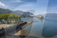 View from Royal Palace on Isola Bella, Borromean Islands, Lago Maggiore, Piedmont, Italy, Europe