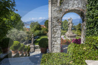 View from Floral Fountains, Isola Bella, Borromean Islands, Lake Maggiore, Piedmont, Italian Lakes, Italy, Europe
