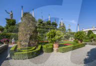 View of Floral Fountains, Isola Bella, Borromean Islands, Lake Maggiore, Piedmont, Italian Lakes, Italy, Europe