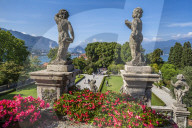 View from Floral Fountains, Isola Bella, Borromean Islands, Lake Maggiore, Piedmont, Italian Lakes, Italy, Europe