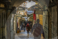 View of street in Old City, Old City, UNESCO World Heritage Site, Jerusalem, Israel, Middle East
