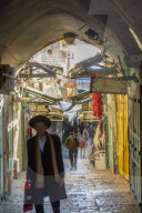 View of street in Old City, Old City, UNESCO World Heritage Site, Jerusalem, Israel, Middle East